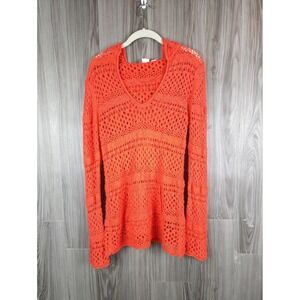 Vintage Roxy Crochet Knit Hooded Bell Sleeved SweaterSize XLVintage Roxy...